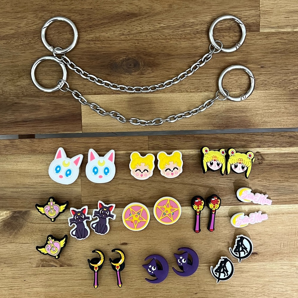 Sailor moon croc charms + chains